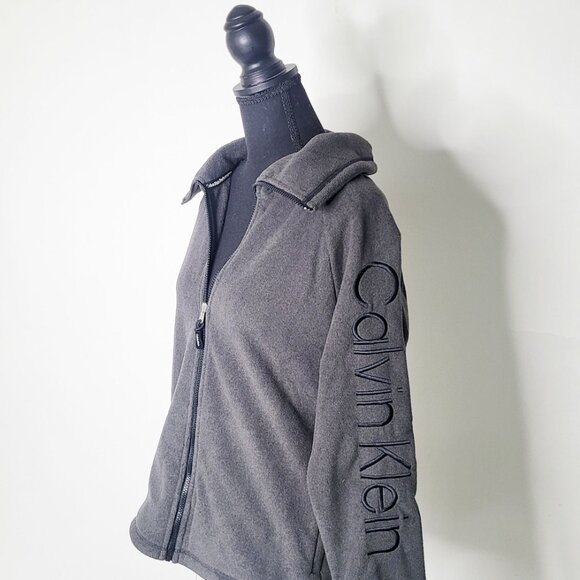 Calvin Klein Performance Full-Zip Jacket - Gray, Women's (Size M) - Picture 8 of 8